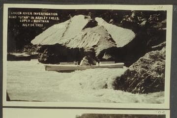 Green River Investigation:  Boat "Utah" in Ashley Falls.  Loper--Boatman