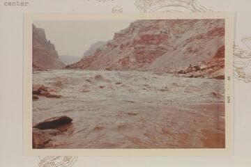 Up near head of Rapid 23.  The Sliced Boulder is upper center