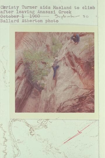 Christy Turner aids Masland to climb out of The Joint after leaving Anasazi Creek