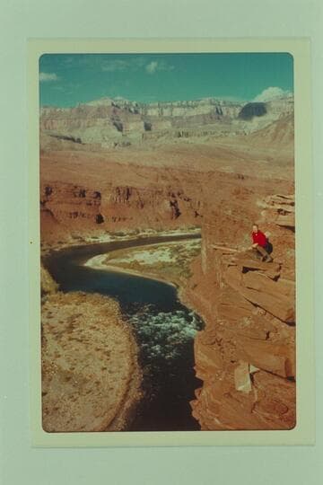 On cliff at Unkar Rapid