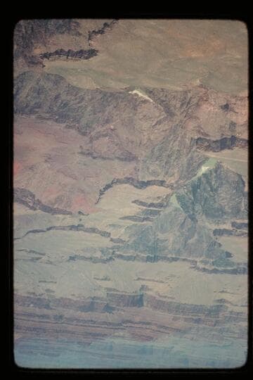 Down Grand Canyon from over Plateau Point.  Horn Creek Rapid in middle distance