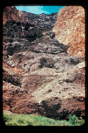 Lava flow into canyon