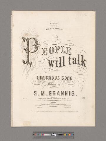 People will talk : humorous song / melody by S. M. Grannis