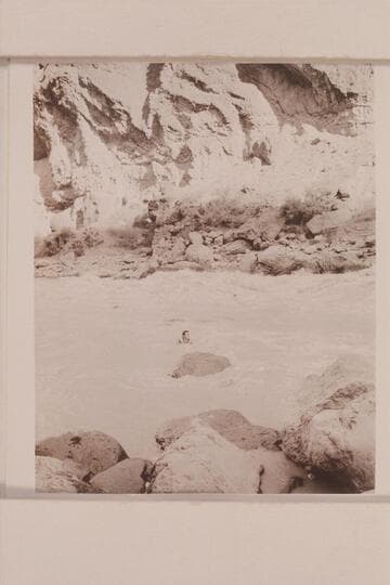 Garth Marston operates from the river during portage of the Nevills boats.  Lava Falls