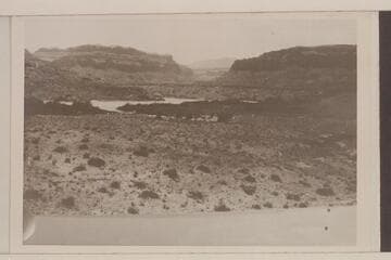Looking toward Two Mile Canyon across Humphrey's Farm.  About 3 miles below Hite in Glen Canyon, Colorado River