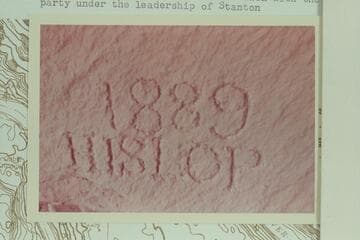 John Hislop inscription in Hislop Cave