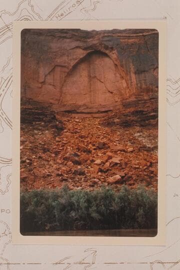 Cave in wall at left bank in The Bowknot at Mile 66 1/2