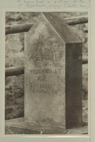 Headstone on Alonzo G. Turner's grave on California Bar, Glen Canyon