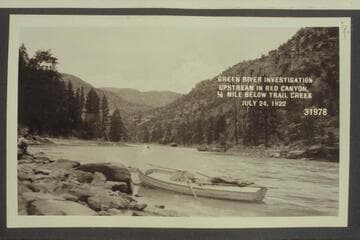 Green River Investigation- Upstream in Red Canyon, 1/2 mile below Trail Creek