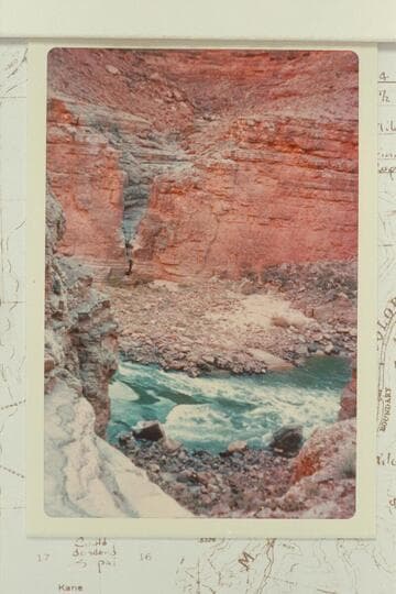 Route down to river at right opposite Tiger Wash at Mile 26.7-8