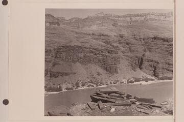 Rock structure above Unkar Rapid which may have been made by human hands.  Since it is near the Indian fort, there is some justification in believing that it might be a lookout