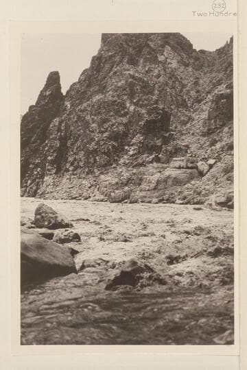 Looking across the head of Rapids No. 56, 10 miles below Diamond Creek.  Copy of print No. X6 in the Lint album