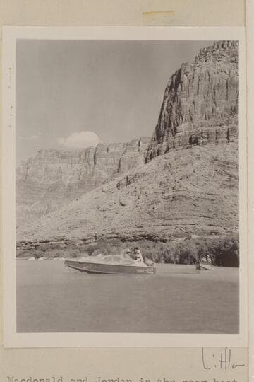 Outboards in Lagoon.  Macdonald and Jordan in the near boat, the "June Bug."  Daniels and Sanderson in the "Twin."  Little Colorado, Mile 61 1/2