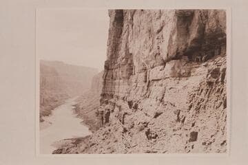 The granaries at Nancoweap Creek--Marble Canyon.  Ros Johnson and Pauline Saylor sit on the ledge