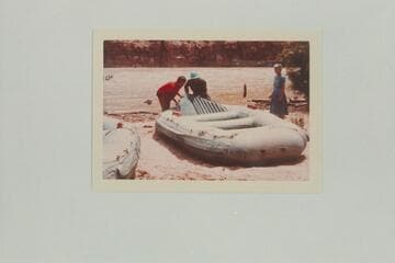 George and Mr. Georgie place the bottom in a sausage while Margaret Marston watches, Paria Riffle