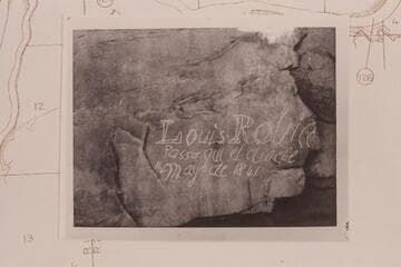 Louis Robidoux inscription.  Main Canyon, tributary to Willow Creek