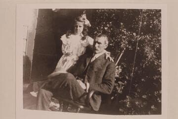 John S. Wilbur and his daughter Muriel.  Copy from print loaned by Muriel Wilbur Gearhart 1967, May 24