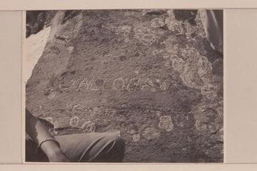 Dubendorff and Galloway's name chipped in rock at Ashley Falls.  The work was done by Sharp in 1909