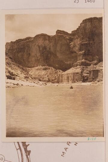 Up Marble Canyon from about Mile 43, above Harding Rapid.  Captioned "Above President Harding Rapids"