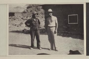 Bea Whittlesey and Harry Aleson at Lees Ferry.  After outboard run Crescent Creek to below Dark Canyon and down to Lees Ferry