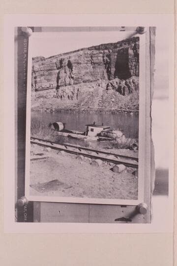 Side view of scow operated on the Colorado River by the Moab Garage Company