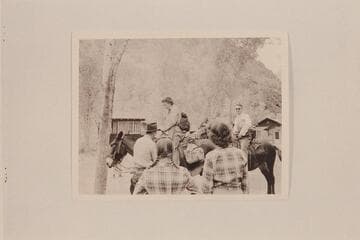 Francis Farquhar at right departing for North Rim from Phantom Ranch