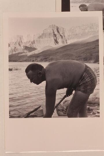 Bill Belknap does the cooking.  At Cardenas Creek in Grand Canyon