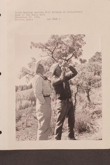 Frank Masland watches Bill Belknap at photography.  Road to the Beats Ears