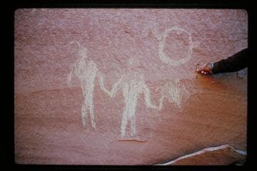 Mud paintings in amphitheater