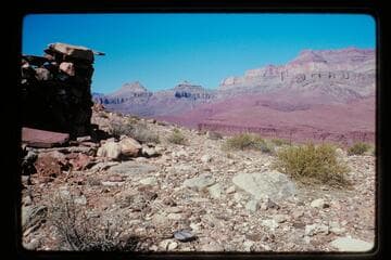 Down from fort ruin above Unkar
