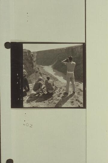 Watching Georgie White and Elgin Pierce at Badger Creek Rapid.  Raft at head of rapid