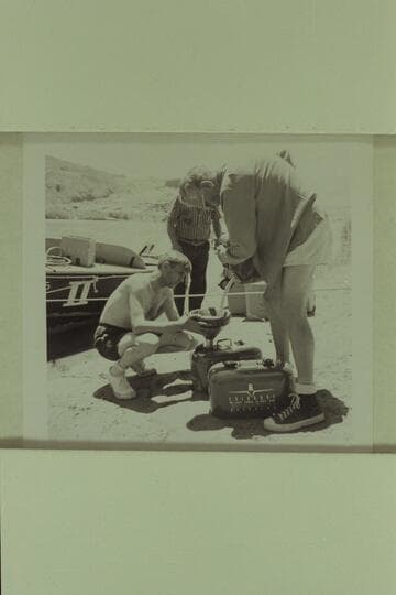 Guy Forcier and John Doerr fueling supply tanks.  Lees Ferry