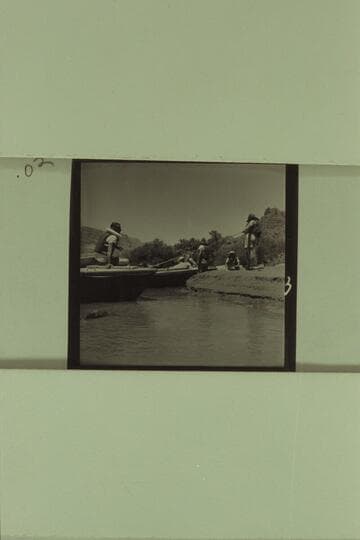 Preparations for Grand Canyon cruise.  Lees Ferry