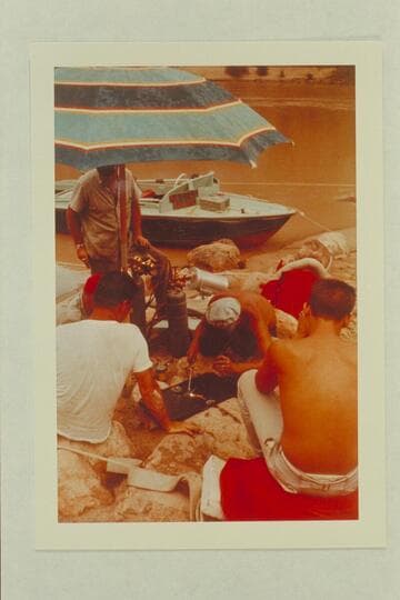 Welding the skillet; Bright Angel Creek