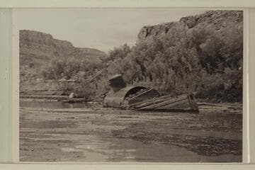 Wreck of steamer "Charles H. Spencer" at Lees Ferry