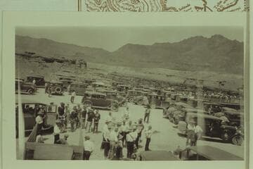 Crowd at dedication of Marble Canyon Bridge.  From Freeman collection