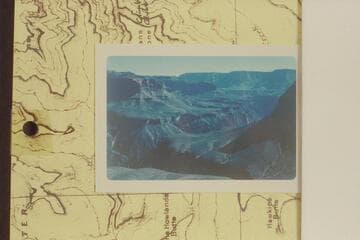 Lonetree Canyon in foreground.  Hawkins Butte at left.  Newberry Butte upper center.  Rama Shrine upper left.  From base of Pattie Butte