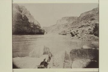 Where Hansbrough and Richards were drowned July 15, 1889.  Railway Survey, Colorado River
