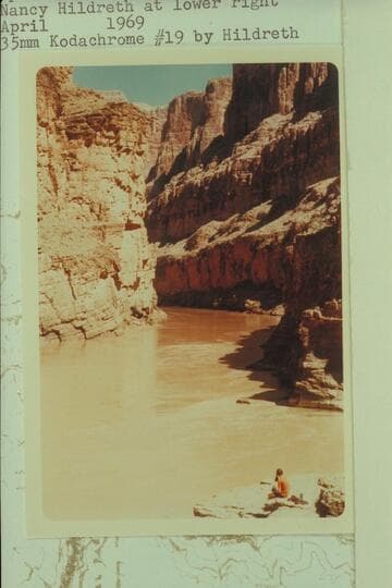 Up river at mouth of Havasu Creek.  Nancy Hildreth at lower right