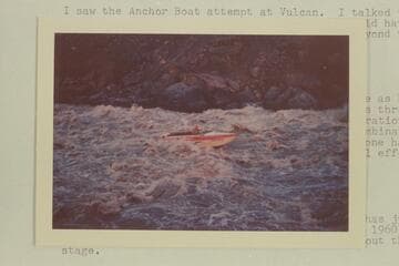 The "Rapid Eater" of the Don Smith-Anchor Boat party attempting an up run of Vulcan Rapid
