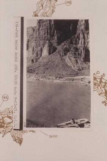 Opposite the mouth of Waterhole Canyon.  Below Rapid #28 and at head of Rapid #29, Mile 198.6 LB