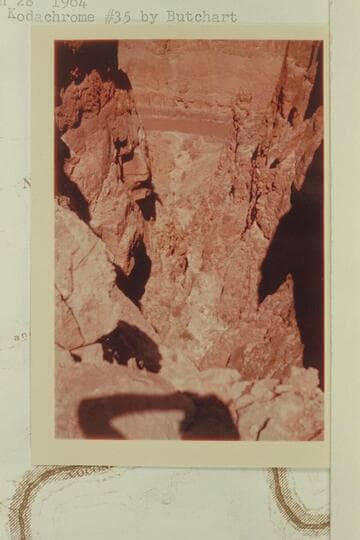 The mouth of the side canyon at Mile 148.5 from its left bank