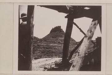 Trestle at the Gerhart placer operation, Red Canyon in Glen Canyon.  Castle Butte