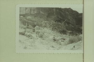 Cabin ruin on left bank near Mendenhall Loop