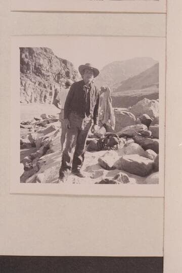 Buzz Belknap in costume for the "Colorado River Story."  Frank LaRue was in charge of wardrobe.  Marston-Disney cruise