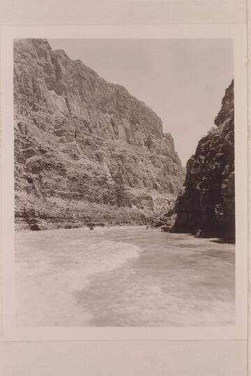 Fleet of motor boats cruising below Supai Creek