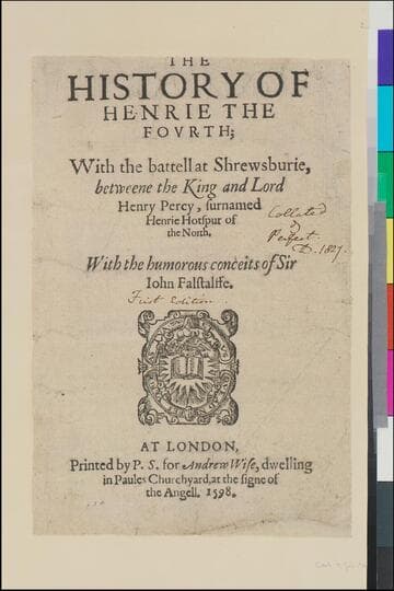 The history of Henrie the Fourth