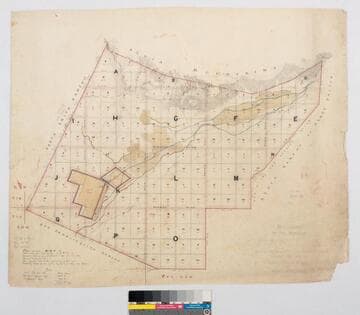 Plat of the Subdivision of the Rancho Azusa finally confirmed to Andreas Duarte