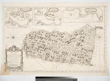 Carte de l'Isle de Sainte Lucie Dressée au Dépost des Cartes et Plans de la Marine pour le Service des Vaisseaux du Roy. Par Ordre de M. le Duc de Choiseul Colonel General des Suisses et Grisons, Ministre de la Guerre et de la Marine. Par le Srt. Bellin Ingineur de la Marine. 1763