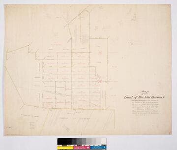 Map of the Land of Mrs. Ida Hancock in the Rancho La Brea & in Section 16 T.1 S.R. 14W